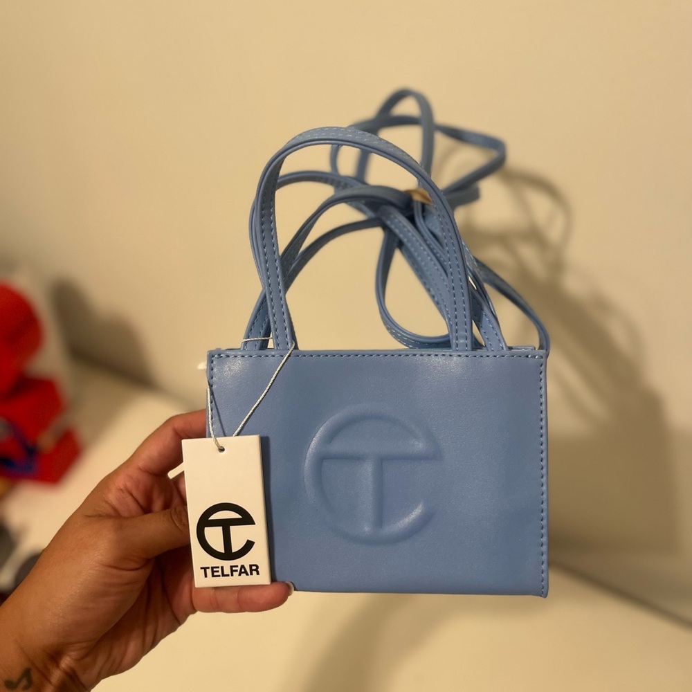 Telfar Blue Mini Shopping Bag